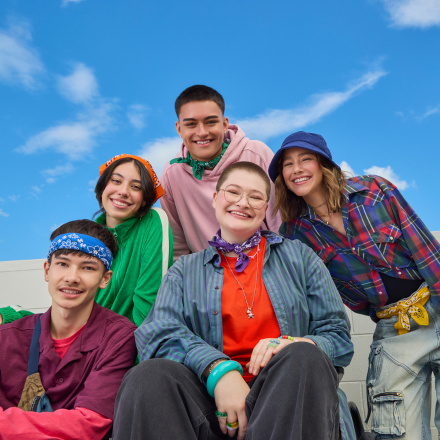 Group wearing bandannas